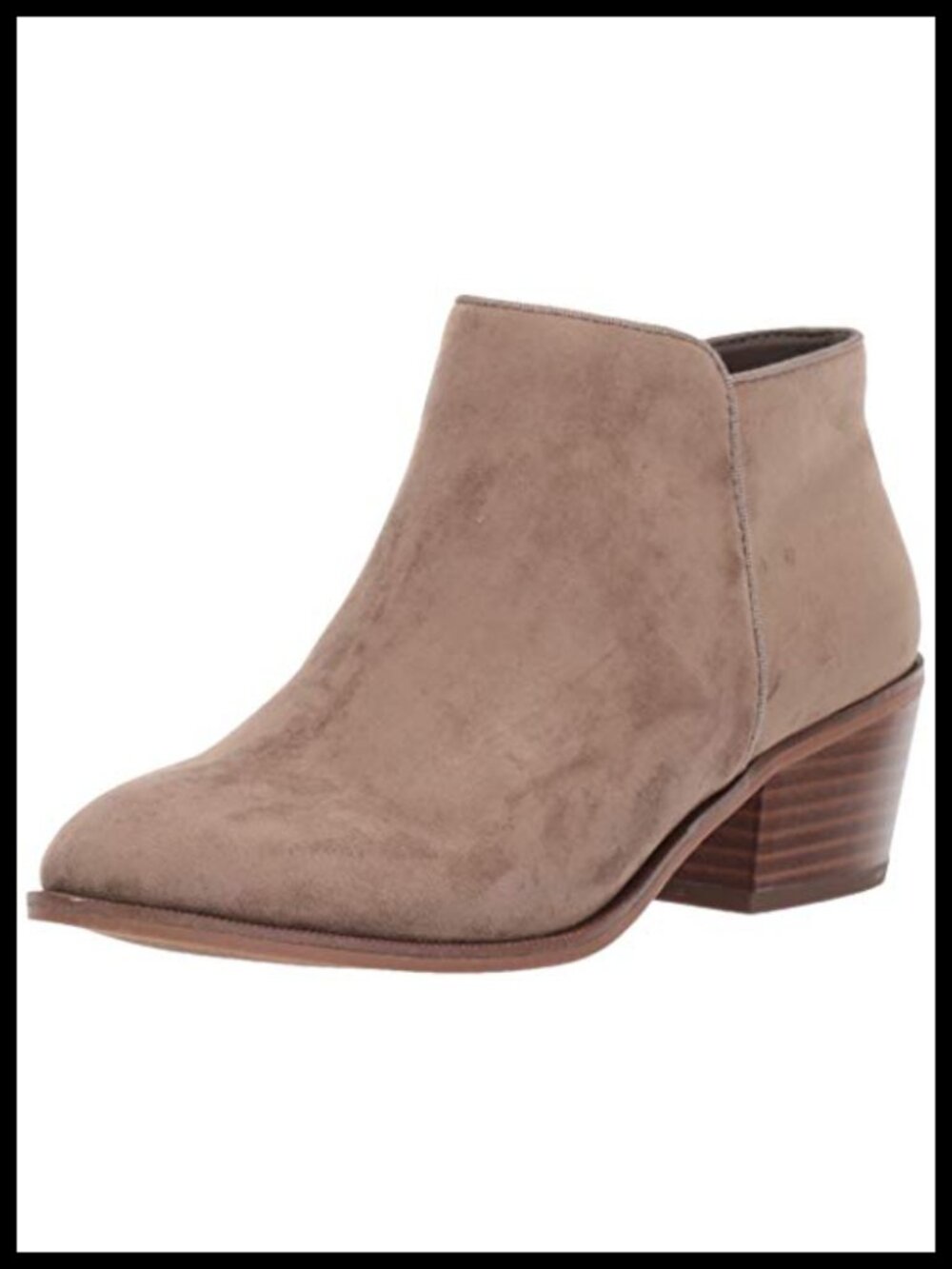 Women's Low Heel Ankle Boots with Side Zipper Stacked Block Heel